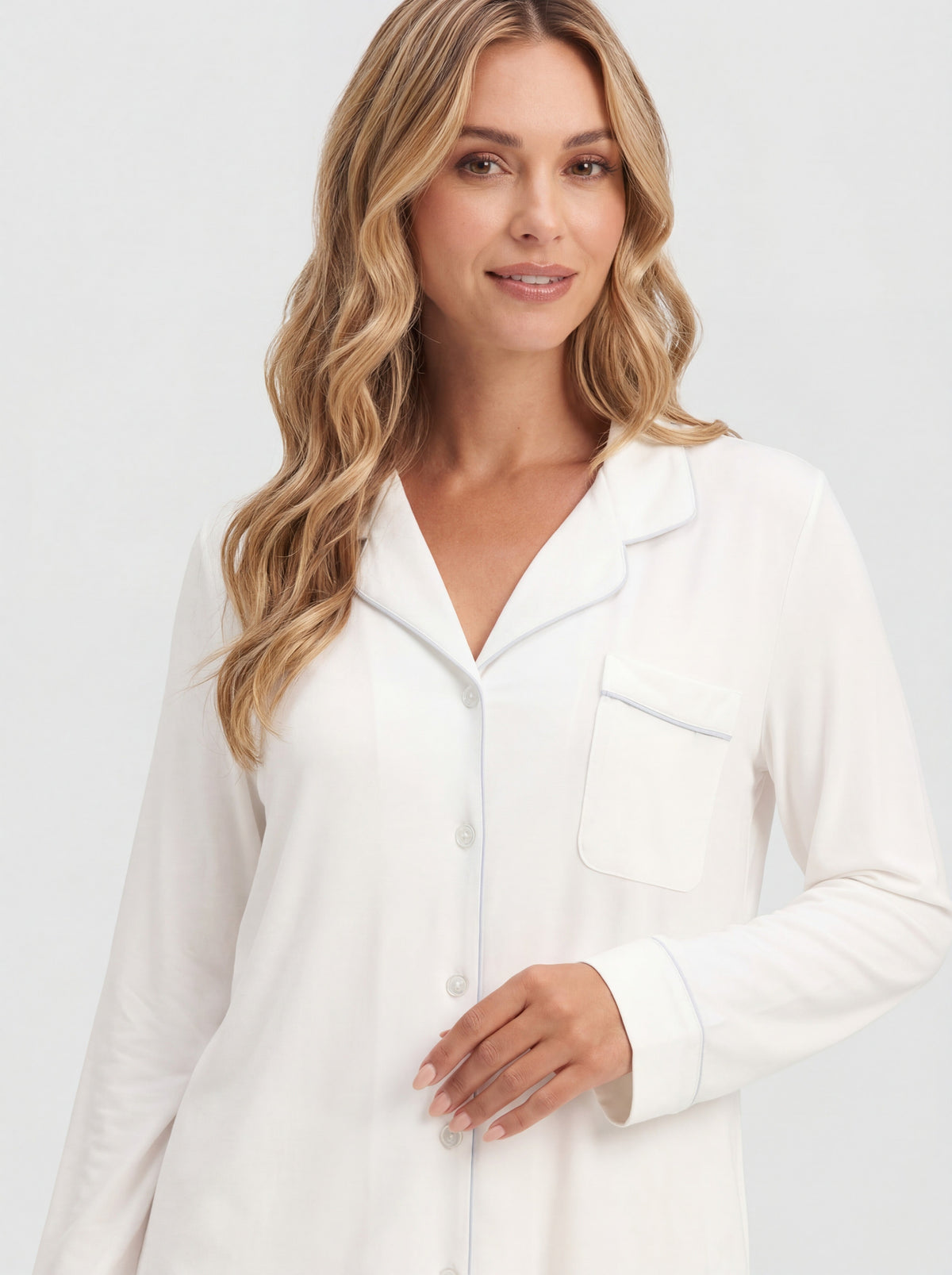 Hvid Bambus Pyjamas