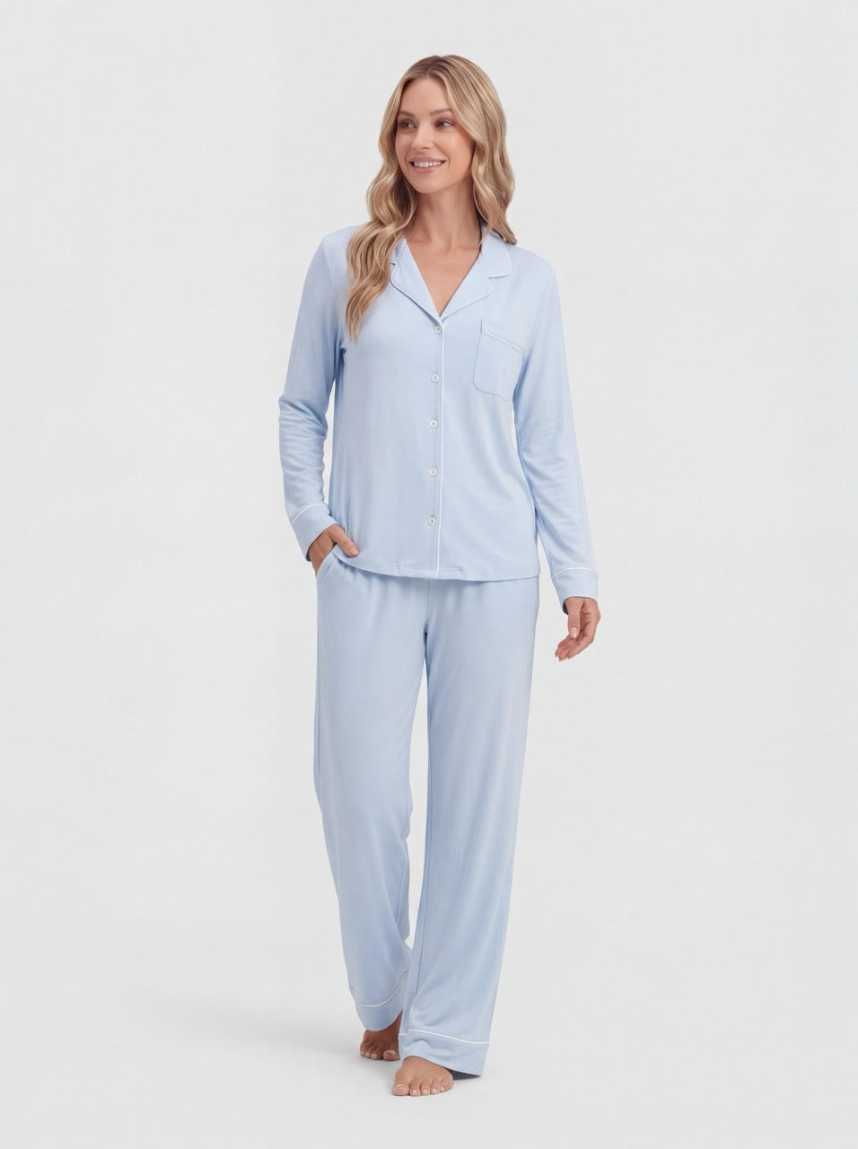 Himmelblå Bambus Pyjamas
