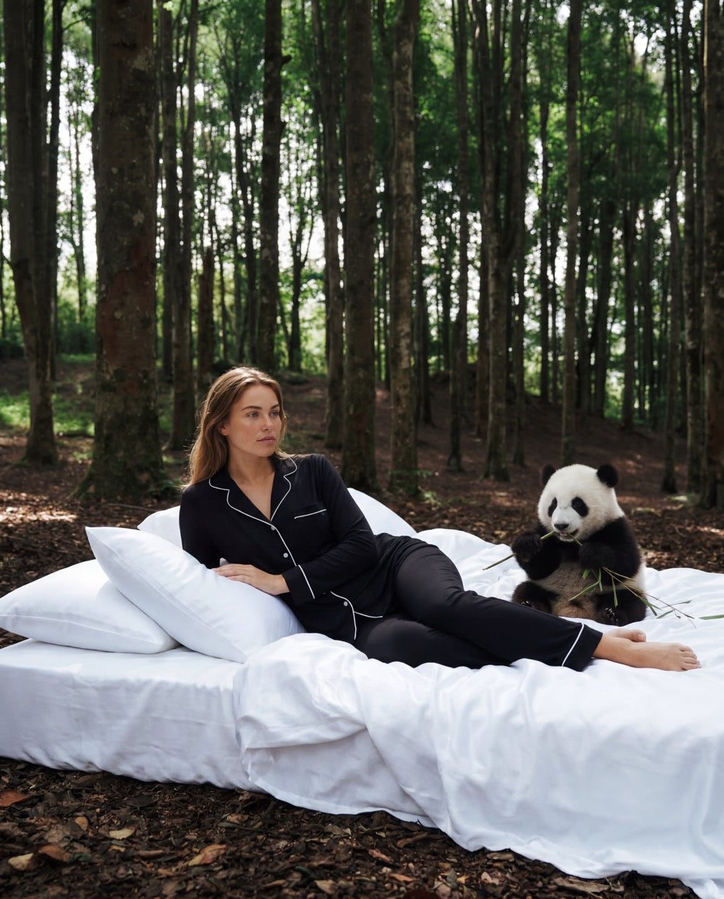 Svart Bambus Pyjamas