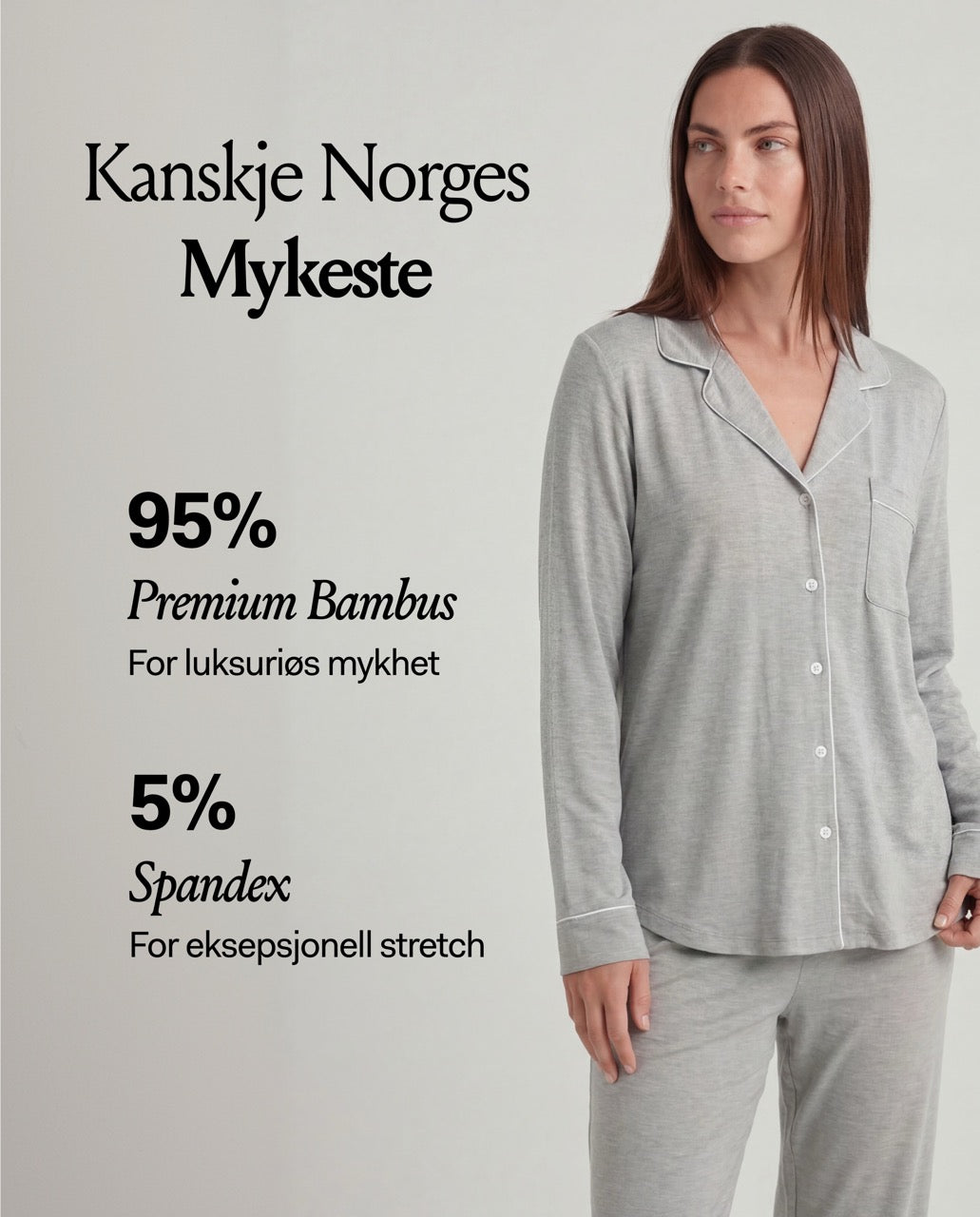 Lysegrå Bambus Pyjamas