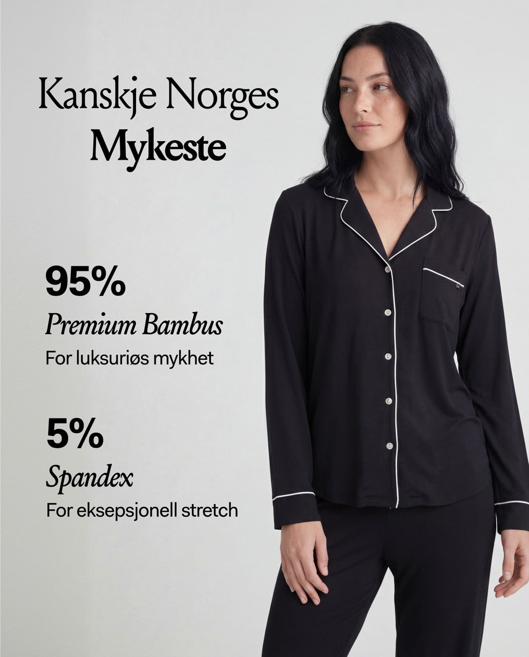 Svart Bambus Pyjamas
