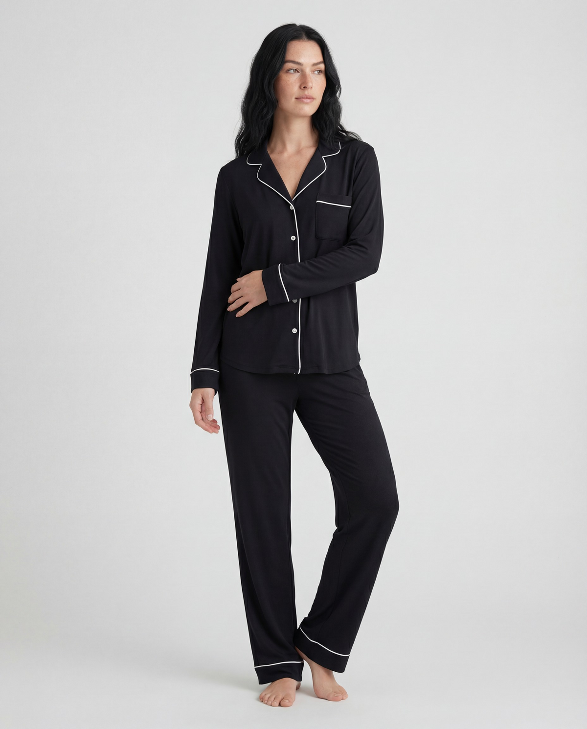 Svart Bambus Pyjamas