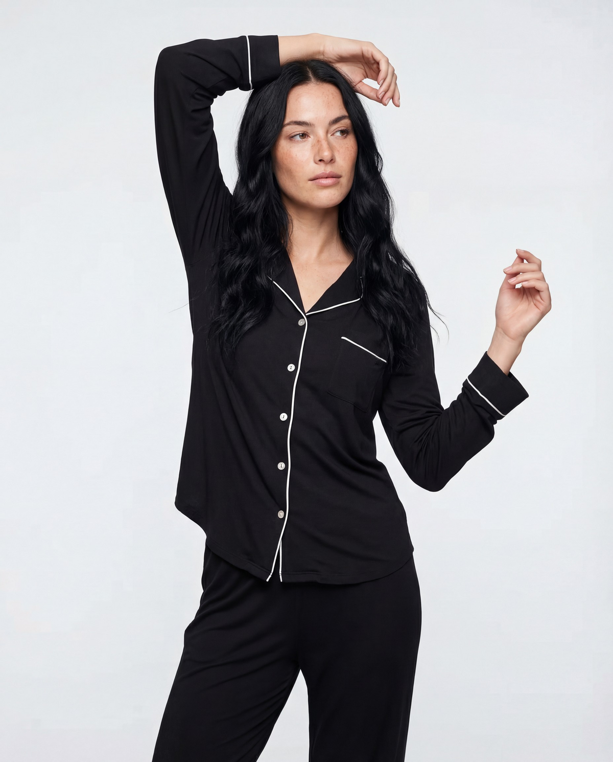 Svart Bambus Pyjamas