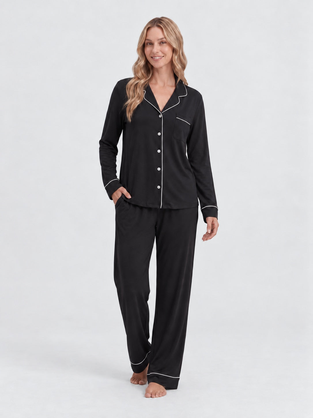 Svart Bambus Pyjamas